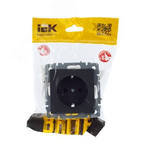 BRITE Розетка с заземлением без защитных шторок 16А РС11-1-0-БрГ графит - фото 7