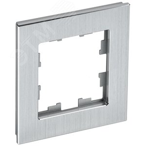 BRITE Рамка 1 пост РУ-1-1-БрА металл алюминий - фото 1