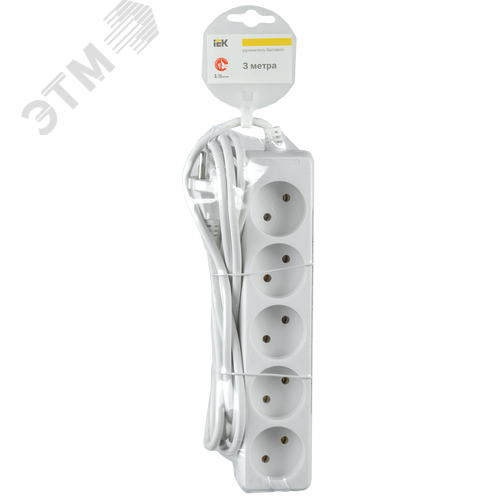 Удлинитель У5 5 мест 2Р/3метра 2х0.75мм.кв 10А/250 - фото 2
