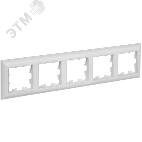 BRITE Рамка 5-местная РУ-5-БрАБ арктический белый/белый IEK - фото 1
