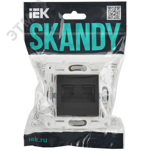 SKANDY Розетка компьютерная двойная RJ45 кат.5E SK-K03T титан IEK - фото 2