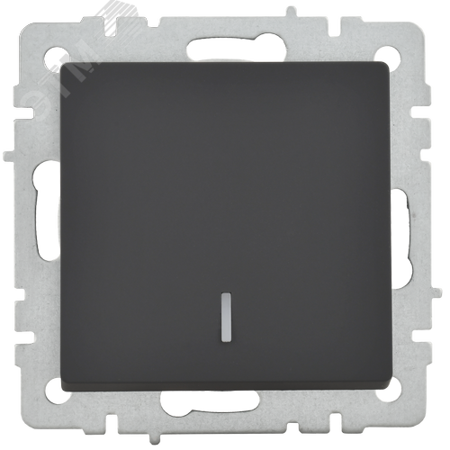 BRITE Выключатель одноклавишный с индикацией 10А ВС10-1-1-БрГ графит - фото 4
