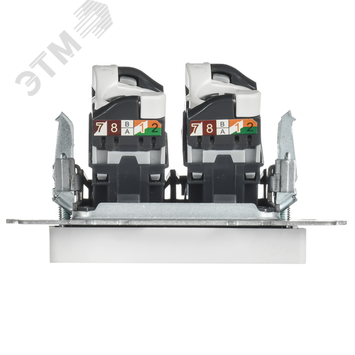 BRITE Розетка компьютерная двойная кат.5E RJ45 РК10-2-БрАБ арктический белый IEK - фото 5