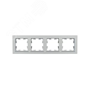 BRITE Рамка 4 поста РУ-4-БрА алюминий - фото 2