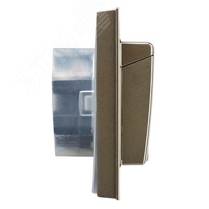 BRITE Розетка двойная с заземлением с защитными шторками и крышкой 16А в сборе IP44 РСбш12-3-44-БрШ шампань - фото 3