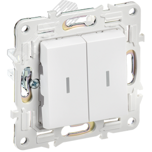 Изображение товара SKANDY Выключатель 2-клавишный проходной с индикацией 10А SK-V10W арктический белый IEK (шт)