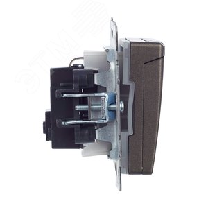 BRITE Розетка с заземлением с защитными шторками и крышкой 16А IP44 РСбш10-3-44-БрТБ темная бронза - фото 6