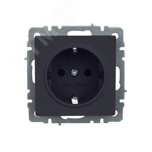 BRITE Розетка с заземлением без защитных шторок 16А РС11-1-0-БрГ графит - фото 2
