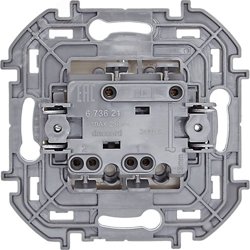 Выключатель 2-клавишный 10АХ безвинтовое крепление слоновая кость INSPIRIA - фото 6