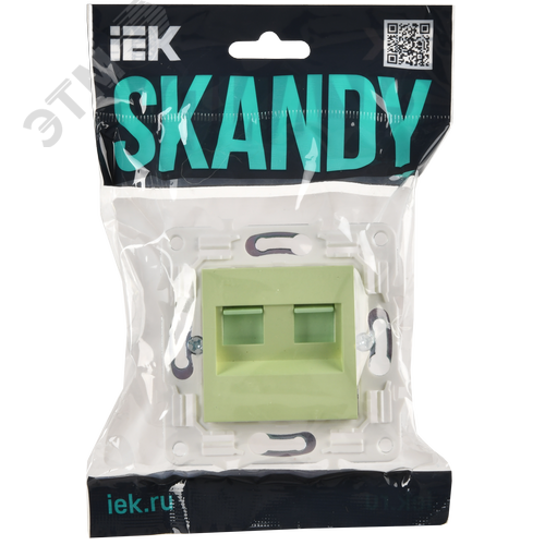 SKANDY Розетка компьютерная двойная RJ45 кат.6 SK-K04G мятный IEK - фото 2