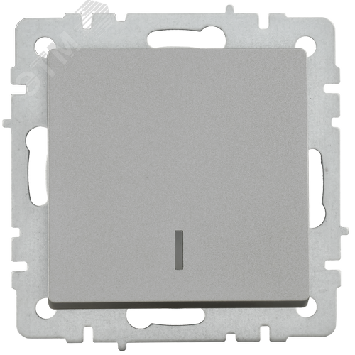 BRITE Выключатель одноклавишный с индикацией 10А ВС10-1-1-БрС сталь - фото 3
