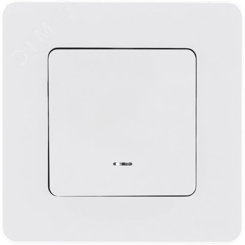 Выключатель 1-клавишный проходной с подсветкой/индикацией 10АХ безвинтовое крепление белый INSPIRIA - фото 5