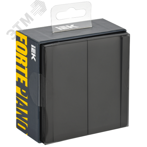 FORTE&PIANO Выключатель 2-клавишный перекрестный 10А FP109 черный IEK - фото 2