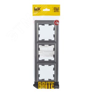 BRITE Рамка 3 поста РУ-3-БрС сталь - фото 5