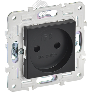 Изображение товара SKANDY Розетка без заземления с защитными шторками 10А SK-R01Bl черный IEK (шт)