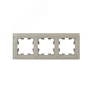 BRITE Рамка 3 поста РУ-3-2-БрД стекло дымчатый - фото 2