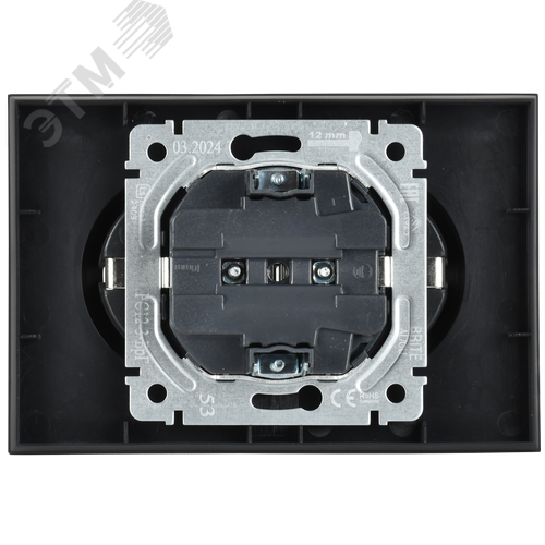 BRITE Розетка двойная с заземлением без защитных шторок 16А в сборе РС12-3-БрГ графит - фото 5