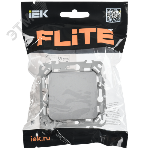 FLITE Выключатель 1-клавишный 10А ВС11-1-0-ФлА алюминий IEK - фото 2
