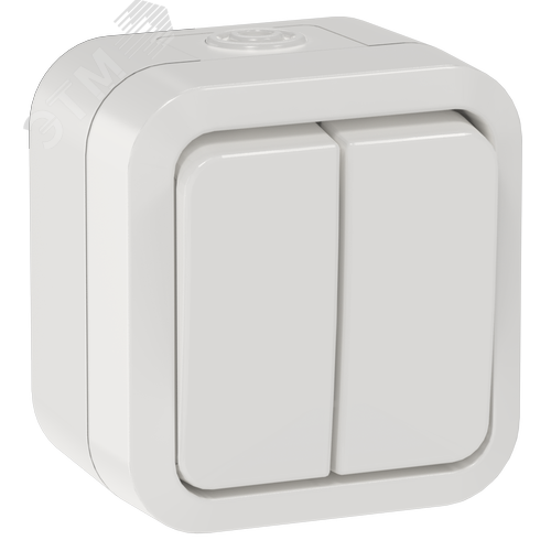 Изображение товара TORS Выключатель двухклавишный проходной 10А IP55 TS325 белый IEK (шт)