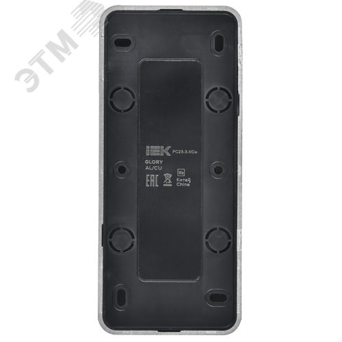 GLORY Розетка 3-местная для открытой установки с заземлением без защитных шторок 16А РС23-3-ХСм сталь матовый IEK - фото 4