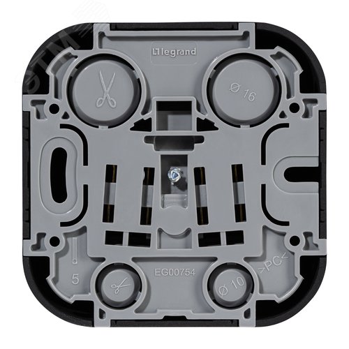 Розетка 1-местная для открытой установки с заземлением без защитных шторок 16А черный матовый QUTEO - фото 8