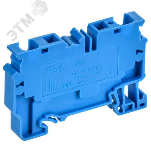ARMAFIX Клемма пружинная CX6 BU 6мм2 проходная синяя IEK - фото 2