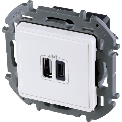 Зарядное устройство USB А+С 3000мА 5В белый INSPIRIA - фото 3