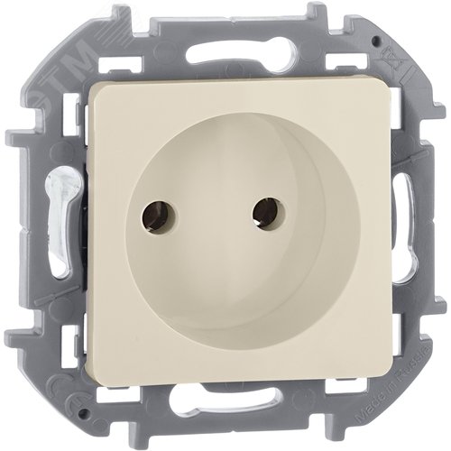 Розетка 1-местная без заземления без защитных шторок 16А слоновая кость INSPIRIA - фото 1