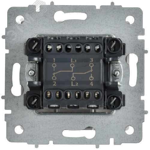 BRITE Выключатель 2-клавишный проходной 10А ВС10-2-6-БрАБ арктический белый IEK - фото 5