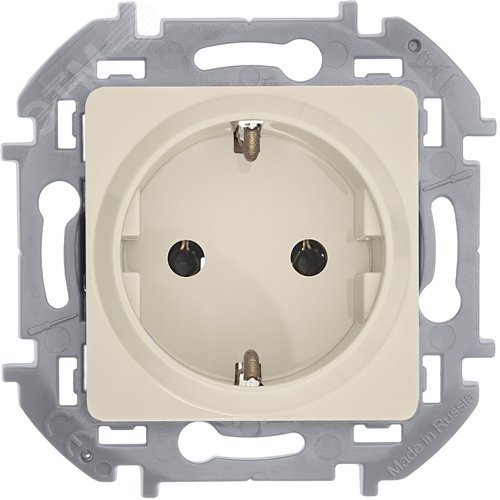 Розетка 1-местная с заземлением без защитных шторок 16А слоновая кость INSPIRIA - фото 5