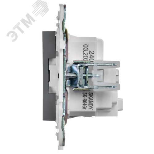 SKANDY Розетка с заземлением с защитными шторками 16А SK-R04Gr серый IEK - фото 5