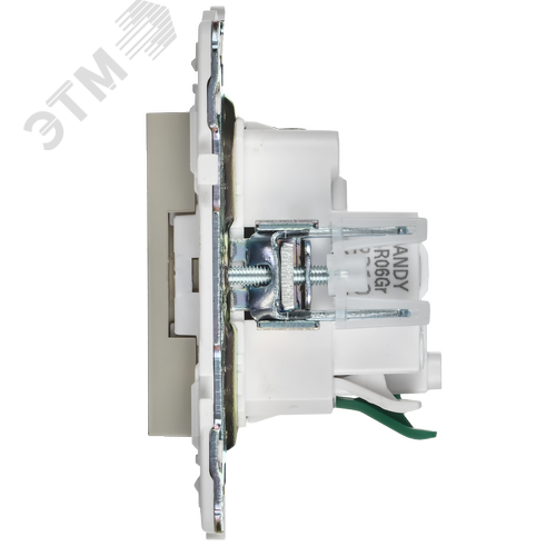 SKANDY Розетка с заземлением с защитными шторками 16А безвинтовое крепление SK-R06B бежевый IEK - фото 5