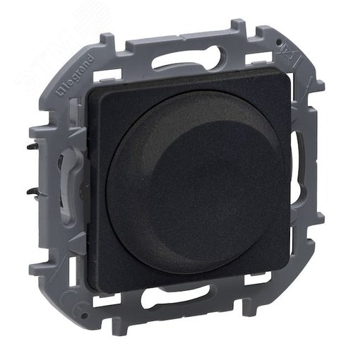 Изображение товара Светорегулятор поворотно-нажимной без нейтрали 300Вт антрацит INSPIRIA (шт)