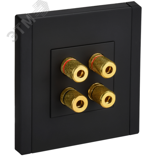 Изображение товара FORTE&PIANO Аудиорозетка 4-местная FP139M металл черный IEK (шт)