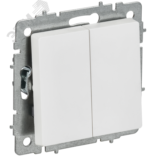 Изображение товара BRITE Выключатель 2-клавишный перекрестный 10А ВС10-2-3-БрАБ арктический белый IEK (шт)