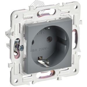 Изображение товара SKANDY Розетка с заземлением без защитных шторок 16А SK-R05Gr серый IEK (шт)