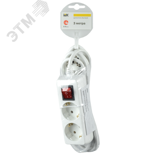 Удлинитель бытовой 2х3м с заземлением 16А УО2 - фото 2