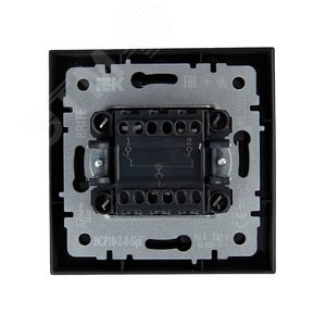 BRITE Выключатель двухклавишный 10А в сборе ВСР10-2-0-БрГ графит IEK - фото 5