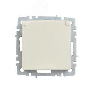 BRITE Розетка с заземлением с защитными шторками и крышкой 16А IP44 РСбш10-3-44-БрКр бежевый - фото 5