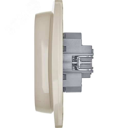 Розетка 2-местная с заземлением с защитными шторками 16А в сборе слоновая кость INSPIRIA - фото 4