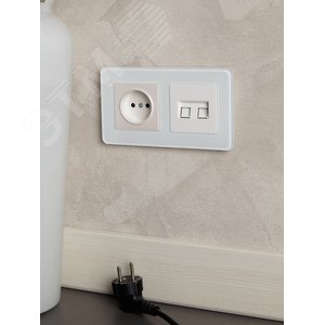 BRITE Рамка 2 поста РУ-2-2-Бр стекло белый RE IEK - фото 5