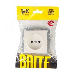 BRITE Розетка 1 пост без заземления с защитными шторками 10А РСш10-2-БрЖ жемчуг IEK - фото 6