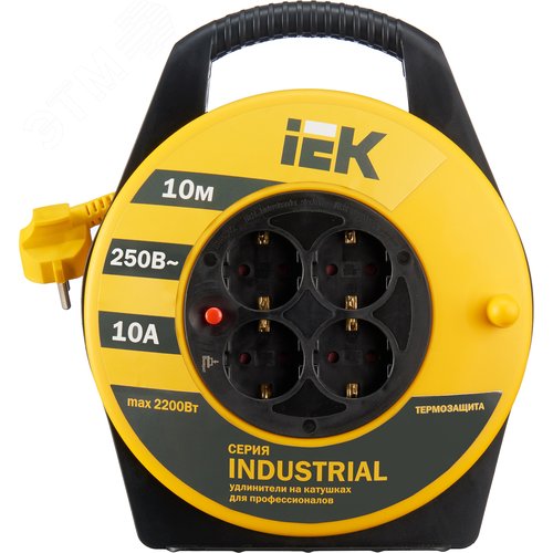 Удлинитель силовой 4 розетки шнур 10м ПВС 3х1.0 УК10 - фото 4