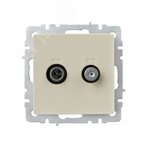 BRITE Розетка двойная TV+SAT РТВ/РСп12-БрКр бежевый - фото 2