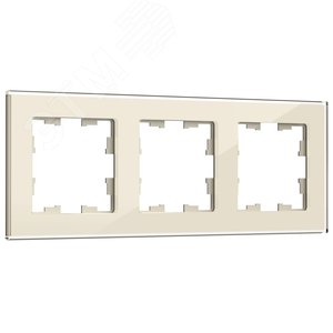 Изображение товара BRITE Рамка 3 поста РУ-3-2-БрВа стекло ванильный (шт)