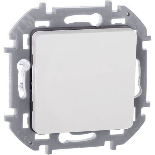 Выключатель 1-клавишный проходной 10АХ безвинтовое крепление белый INSPIRIA - фото 1