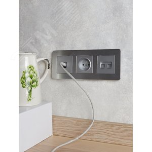 BRITE Рамка 3 поста РУ-3-1-Бр металл алюминий RE AL IEK - фото 5