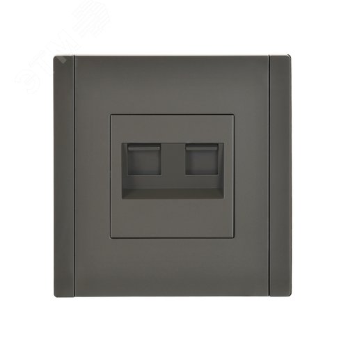 FORTE&PIANO Розетка компьютерная двойная RJ45 кат.5E FP333 серый IEK - фото 2