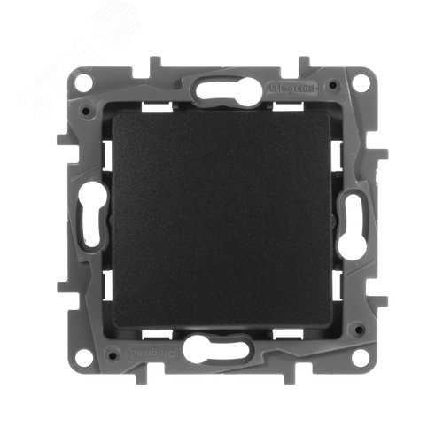 Выключатель 1-клавишный проходной 10А безвинтовое крепление антрацит ETIKA - фото 3