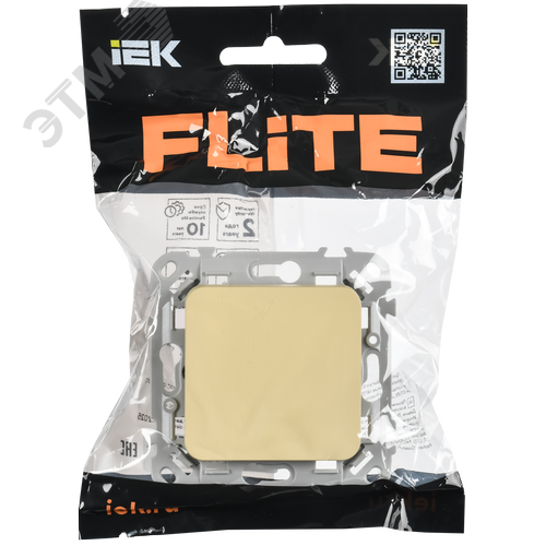 FLITE Выключатель 1-клавишный 10А ВС11-1-0-ФлН навахо IEK - фото 2